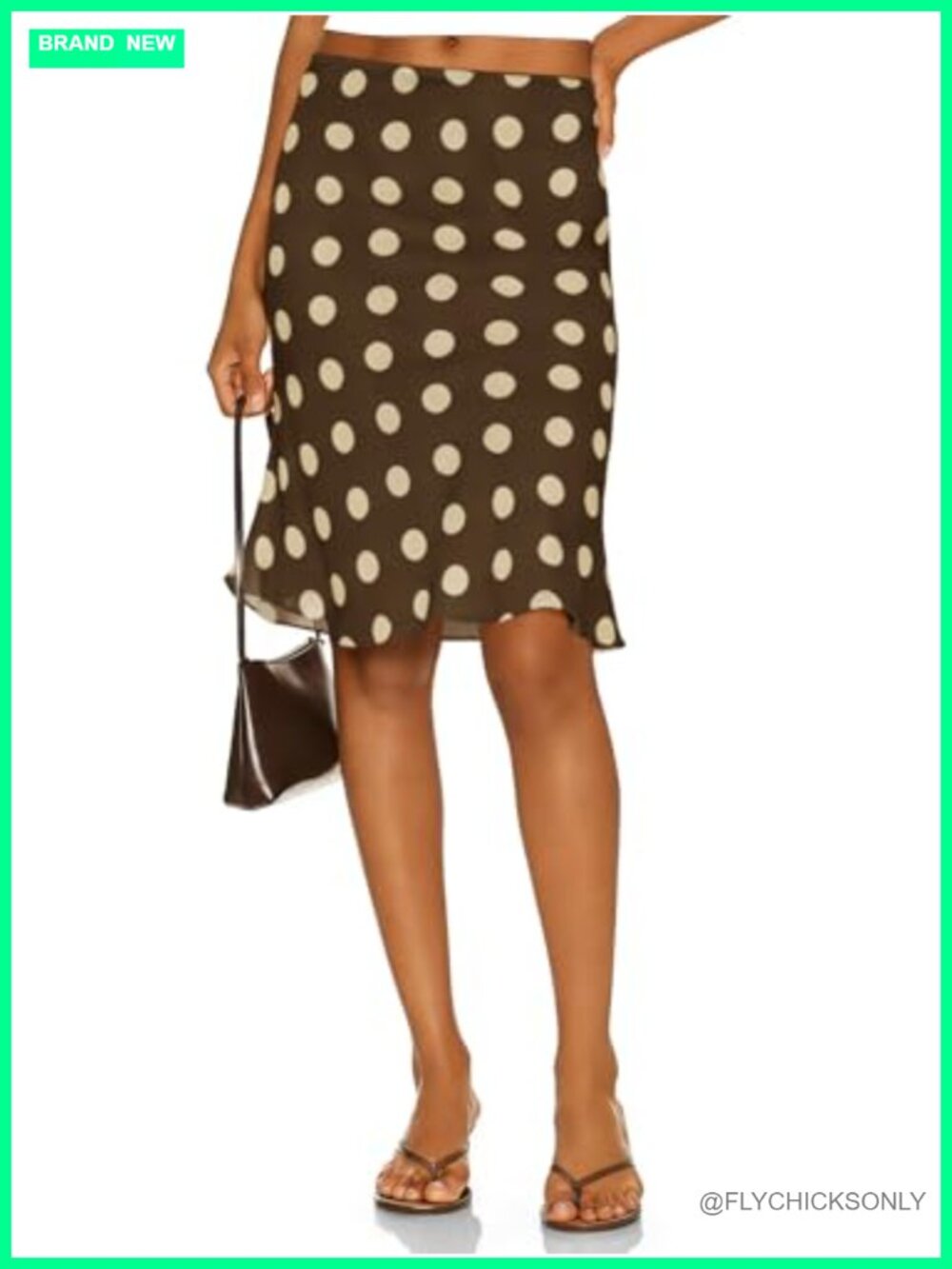 Polka Dot Midi Skirt Elastic High Waisted A-Line Summer